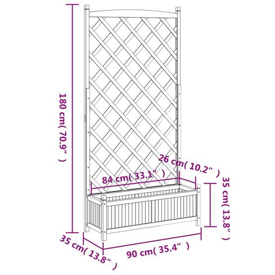 Grande jardinière treillis arqué bois de sapin pour plantes grimpantes Marron 180cm – ComfortXL Outdoor Living - Image 8