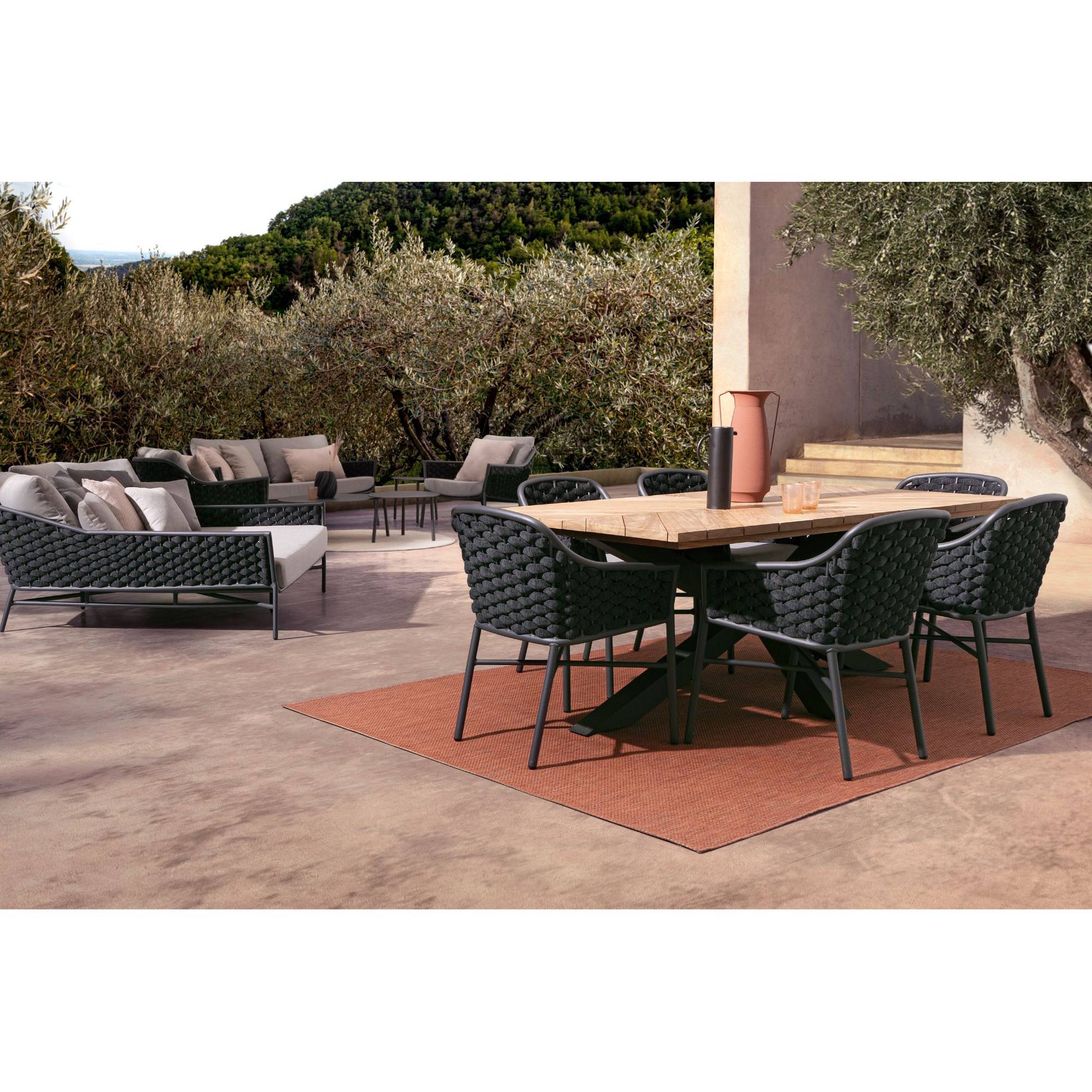 Autre - Table à manger de jardin rectangulaire teck et métal L200 - CAP FERRET - Image 2