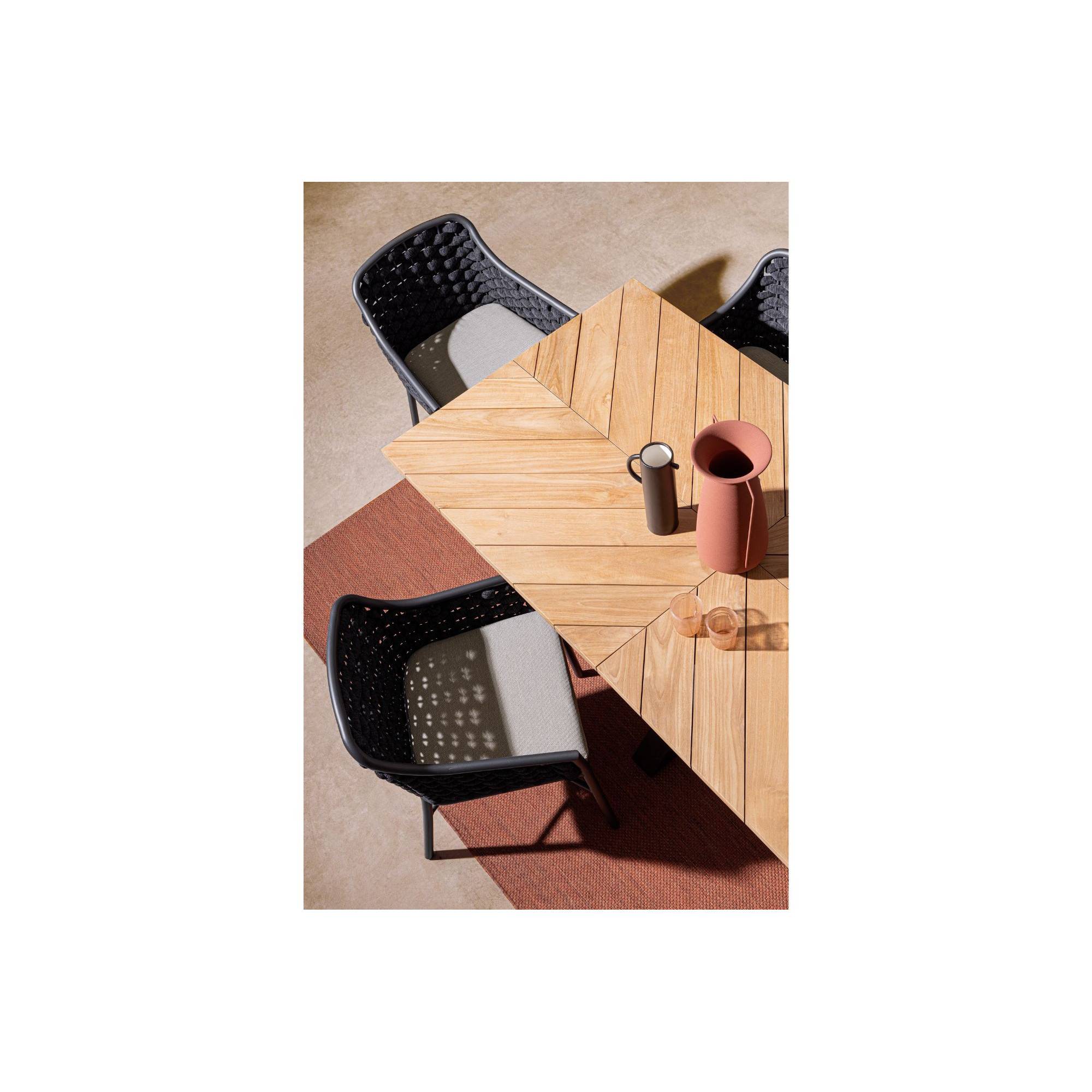 Autre - Table à manger de jardin rectangulaire teck et métal L200 - CAP FERRET - Image 3