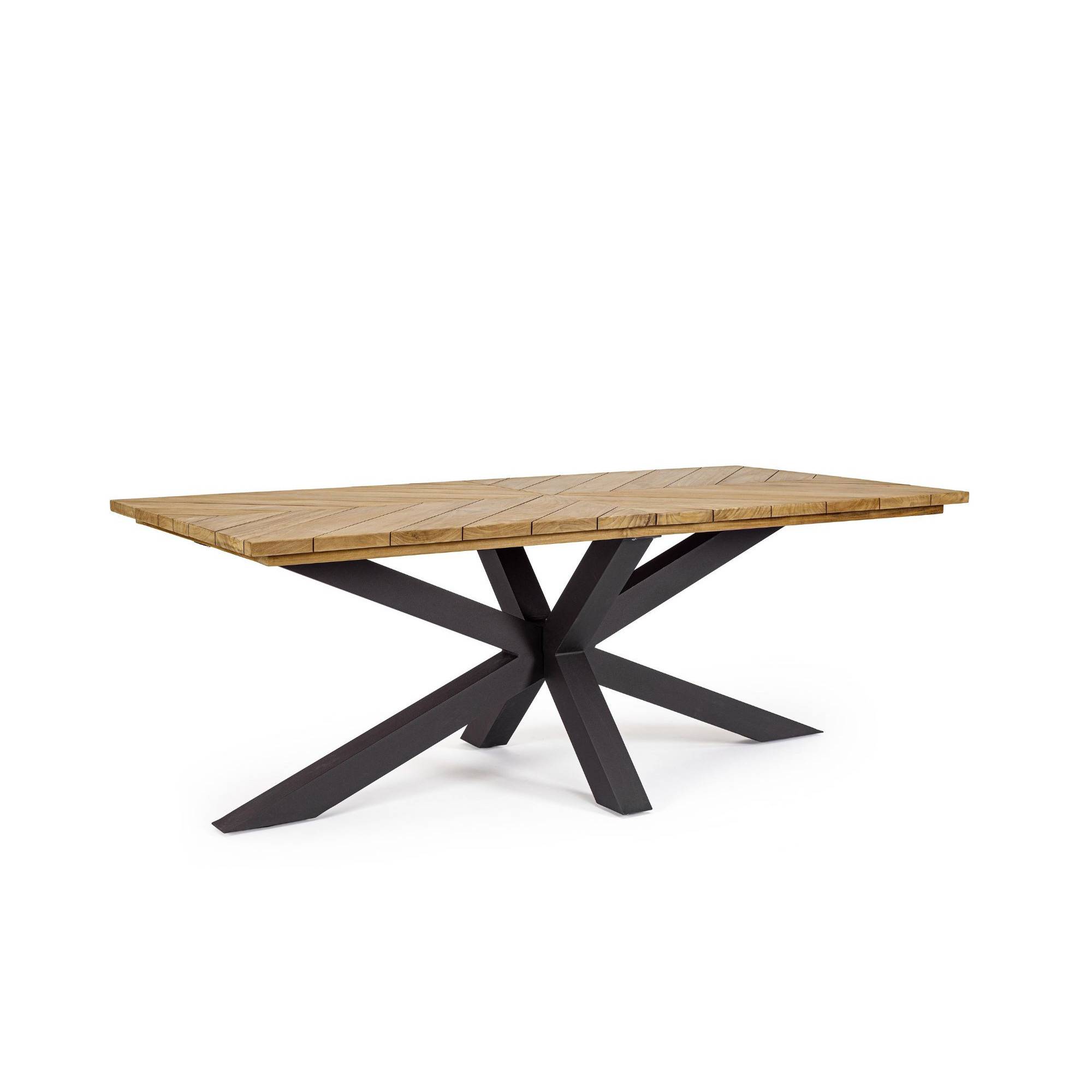 Autre - Table à manger de jardin rectangulaire teck et métal L200 - CAP FERRET - Image 1