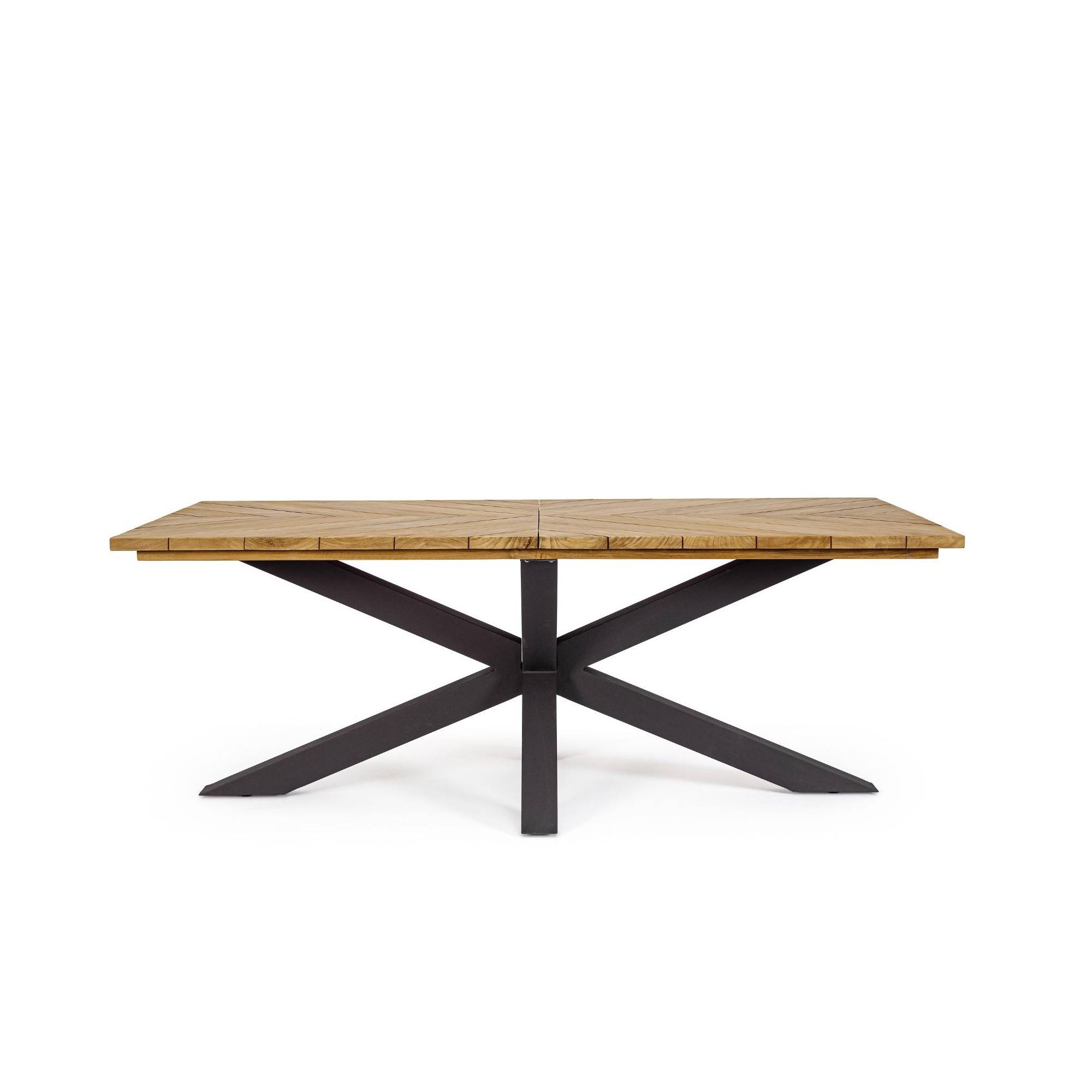Autre - Table à manger de jardin rectangulaire teck et métal L200 - CAP FERRET - Image 4