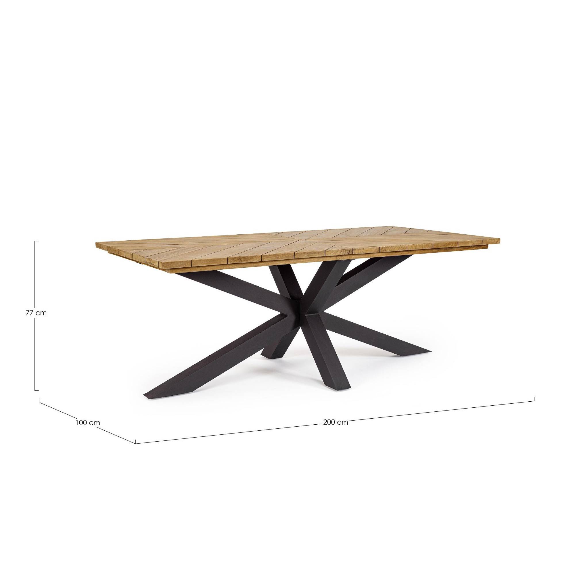 Autre - Table à manger de jardin rectangulaire teck et métal L200 - CAP FERRET - Image 7