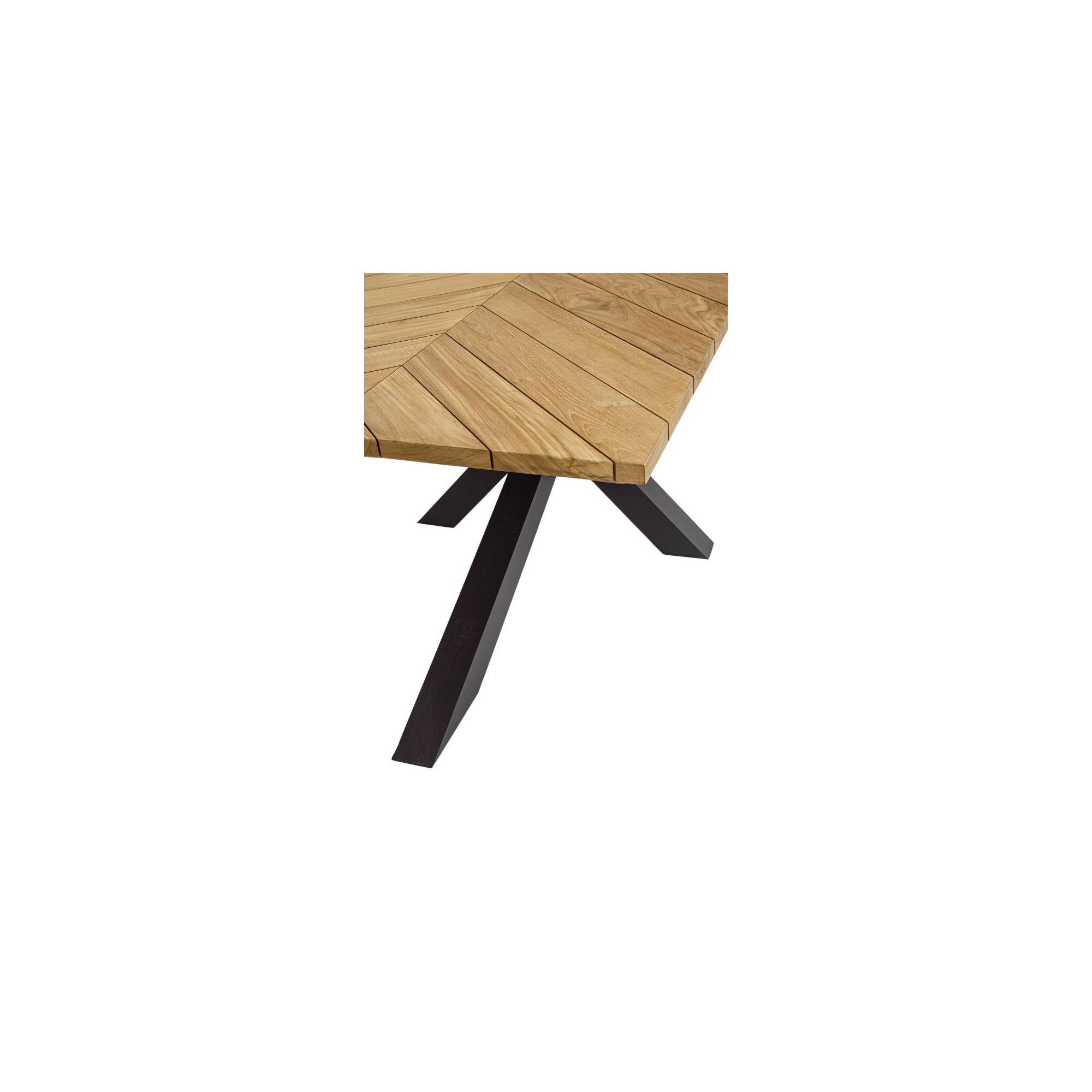 Autre - Table à manger de jardin rectangulaire teck et métal L200 - CAP FERRET - Image 5