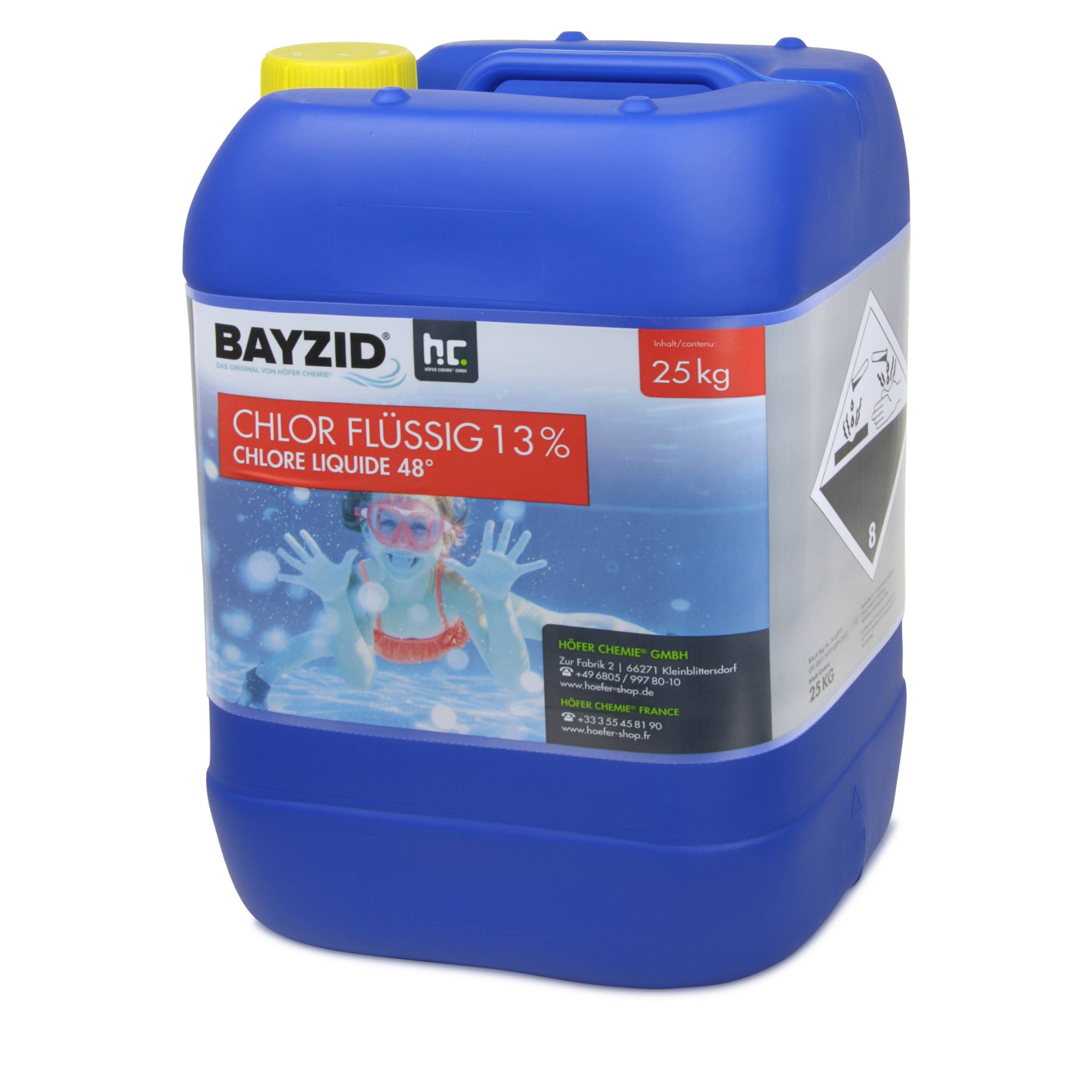 Chlore liquide 48° Bayzid® en bidon de 25 KG (20L) x 1 - Image 1