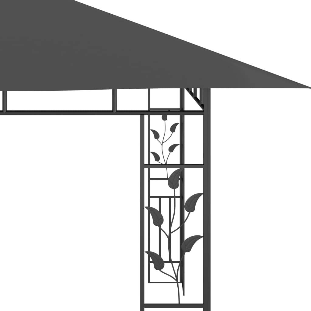 Tonnelle Aluminium Anthracite avec Moustiquaire et LED 4 x 3 x 2.73 m - PANGIVO - Image 8