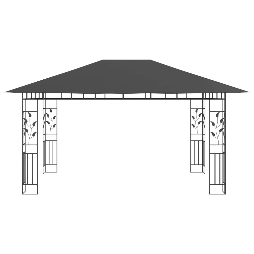 Tonnelle Aluminium Anthracite avec Moustiquaire et LED 4 x 3 x 2.73 m - PANGIVO - Image 6