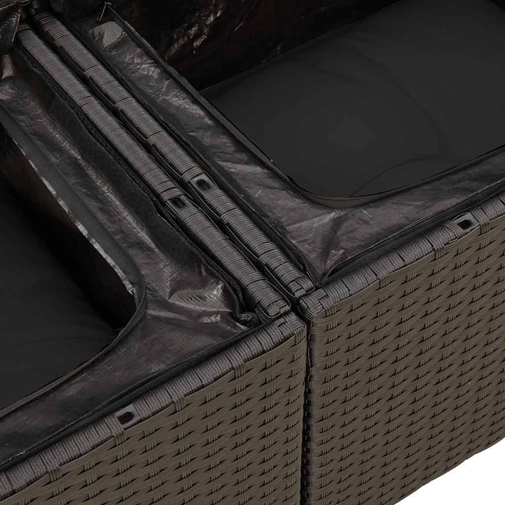 ComfortXL - Salon de jardin 8 places en résine tressée avec table relevable modulable Noir – ComfortXL Outdoor Living - Image 5
