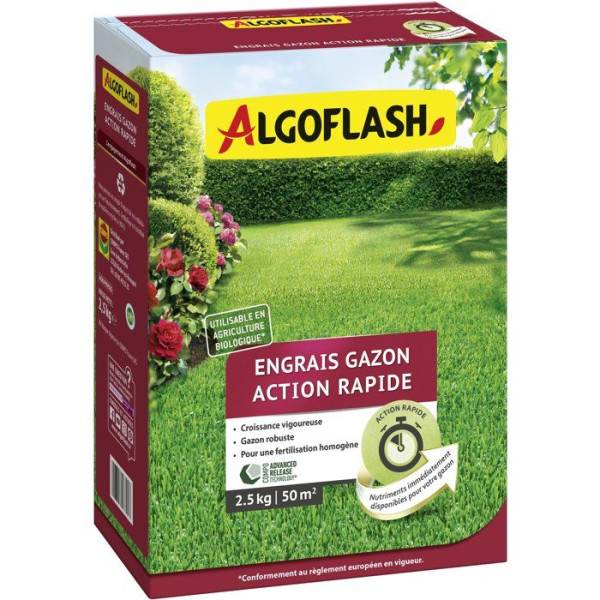 Algoflash - Engrais gazon - ALGOFLASH - Action rapide - 2,5 kg