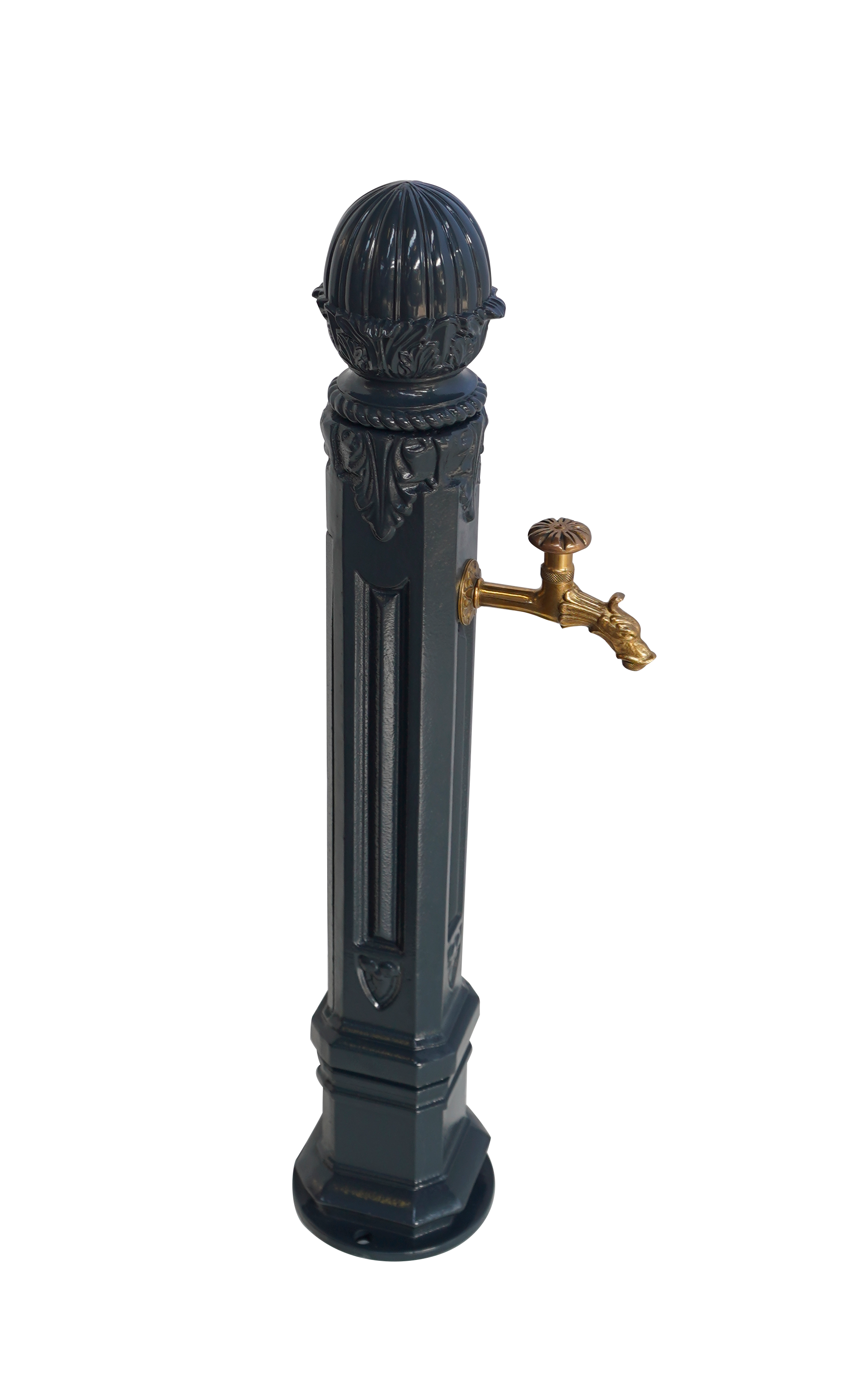 Fontaine borne griffon sans vasque gris 7016 avec robinet colvert Dommartin H. 102 cm X L. 17,5 cm - Image 3