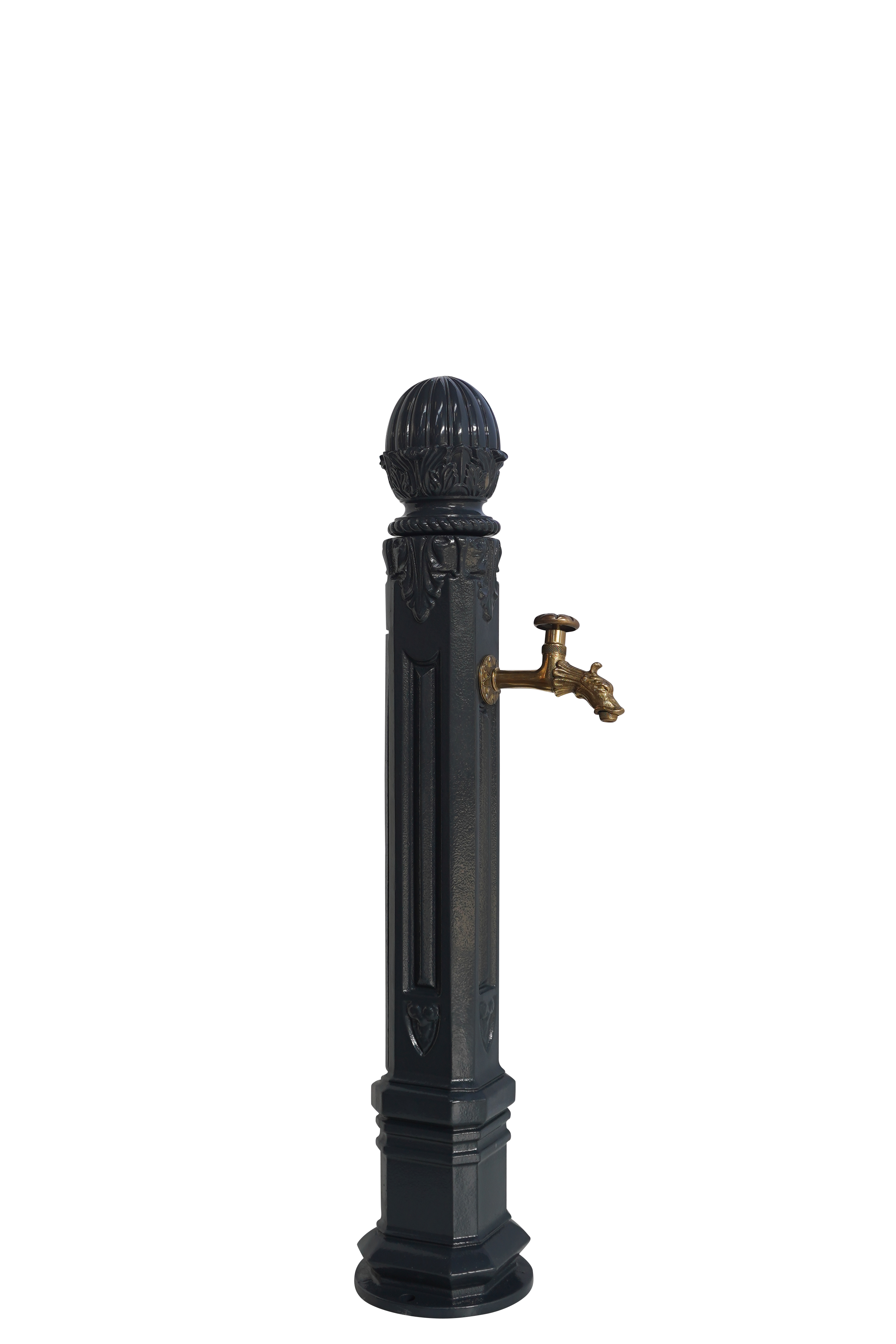 Fontaine borne griffon sans vasque gris 7016 avec robinet colvert Dommartin H. 102 cm X L. 17,5 cm - Image 2