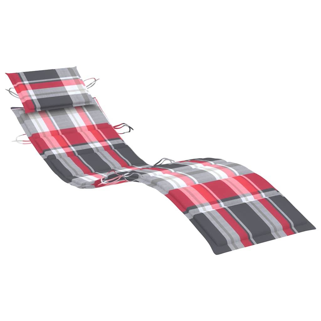 Chaise longue | Transat | Bain de soleil avec coussin Gris Bois d'acacia solide - Image 9