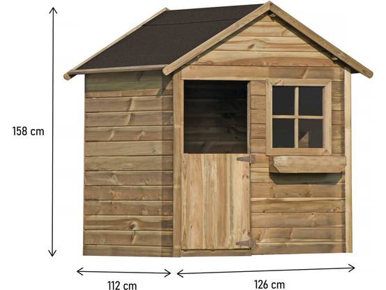 Maisonnette "coccinelle" - 126 X 112 X 158 - Bois -habitat Et Jardin - Image 3