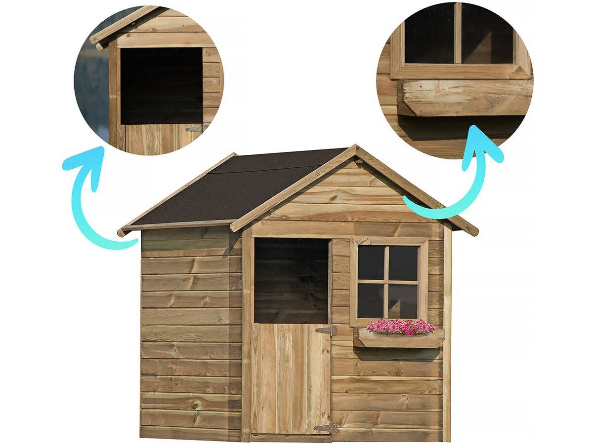 Maisonnette "coccinelle" - 126 X 112 X 158 - Bois -habitat Et Jardin - Image 4