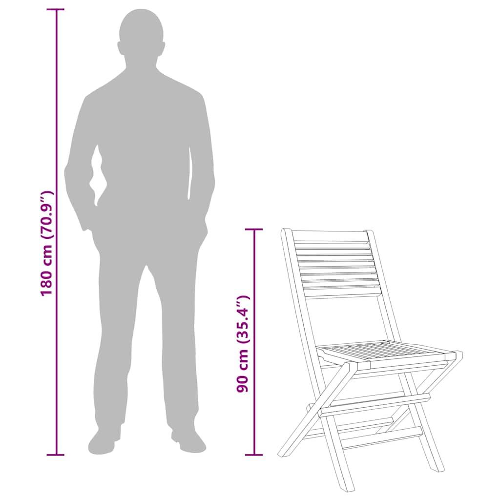 Lot de 2 chaises de jardin bois de teck naturel 47 x 62 x 90 cm - PANGIVO - Image 9