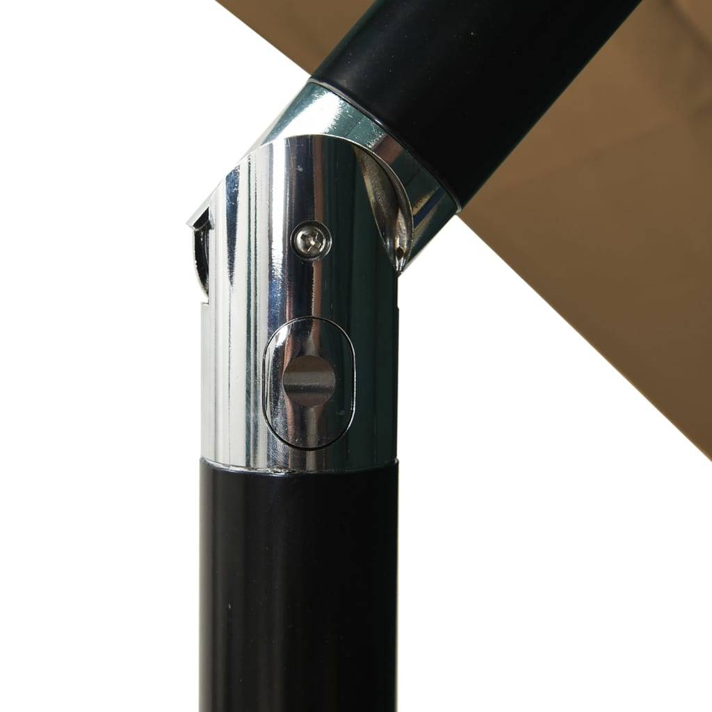Helloshop26 - Parasol à 3 niveaux avec mât en aluminium 2,5 x 2,5 m taupe - Image 6