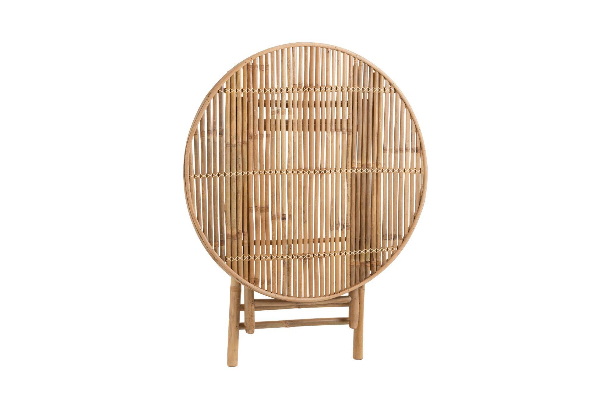 Autre - Table de jardin ronde pliable en bambou D90 - NARA - Image 6
