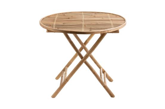 Autre - Table de jardin ronde pliable en bambou D90 - NARA - Image 5