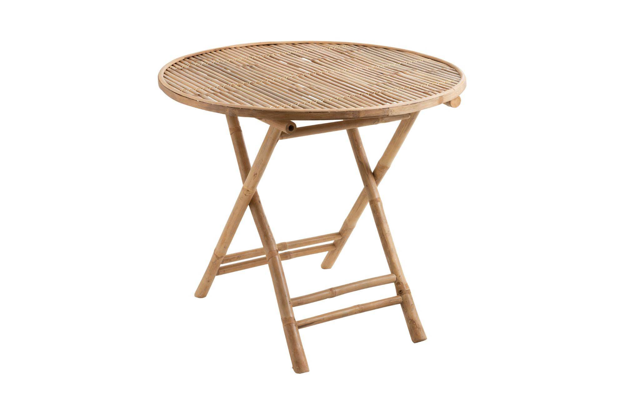 Autre - Table de jardin ronde pliable en bambou D90 - NARA - Image 1