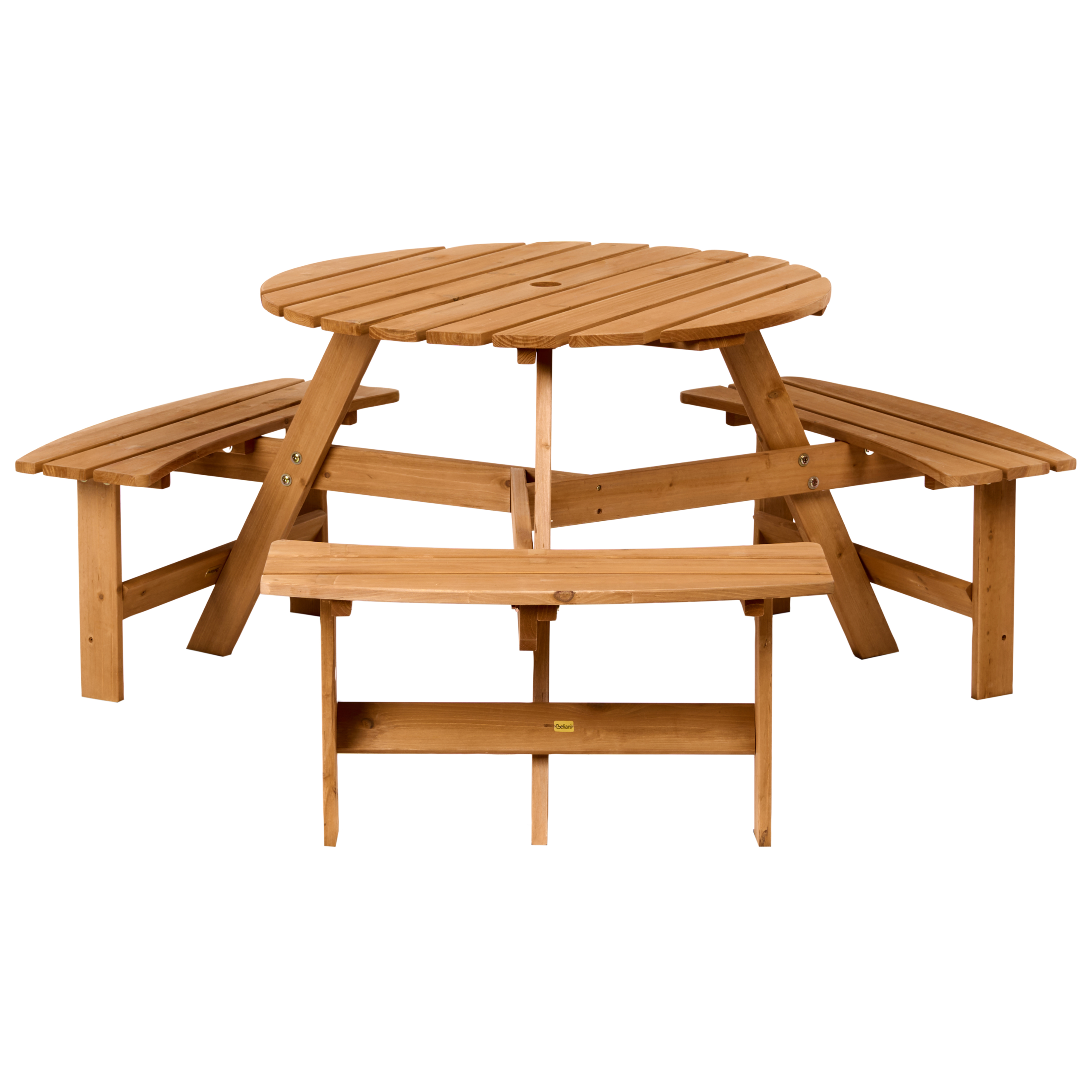 Beliani - Table de repas, 3 Personnes Bois de sapin Marron clair CAPARCOTTA - 170x170x75- Beliani - Image 2