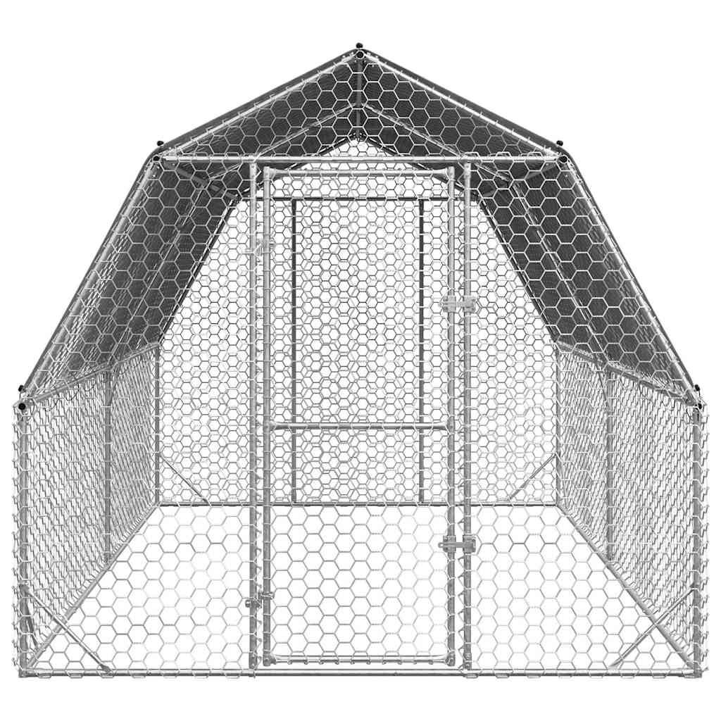 Poulailler acier argent 2,5 x 4 x 2,25 m - Prolenta premium p3206.2 - Image 3