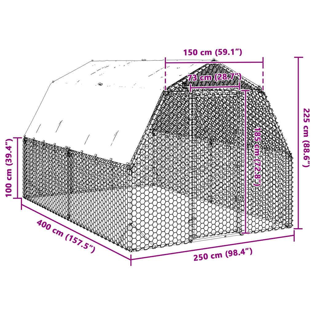 Poulailler acier argent  2,5 x 4 x 2,25 m  - Prolenta premium p3206.2 - Image 8