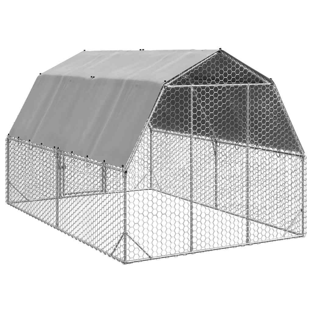 Poulailler acier argent 2,5 x 4 x 2,25 m - Prolenta premium p3206.2 - Image 5