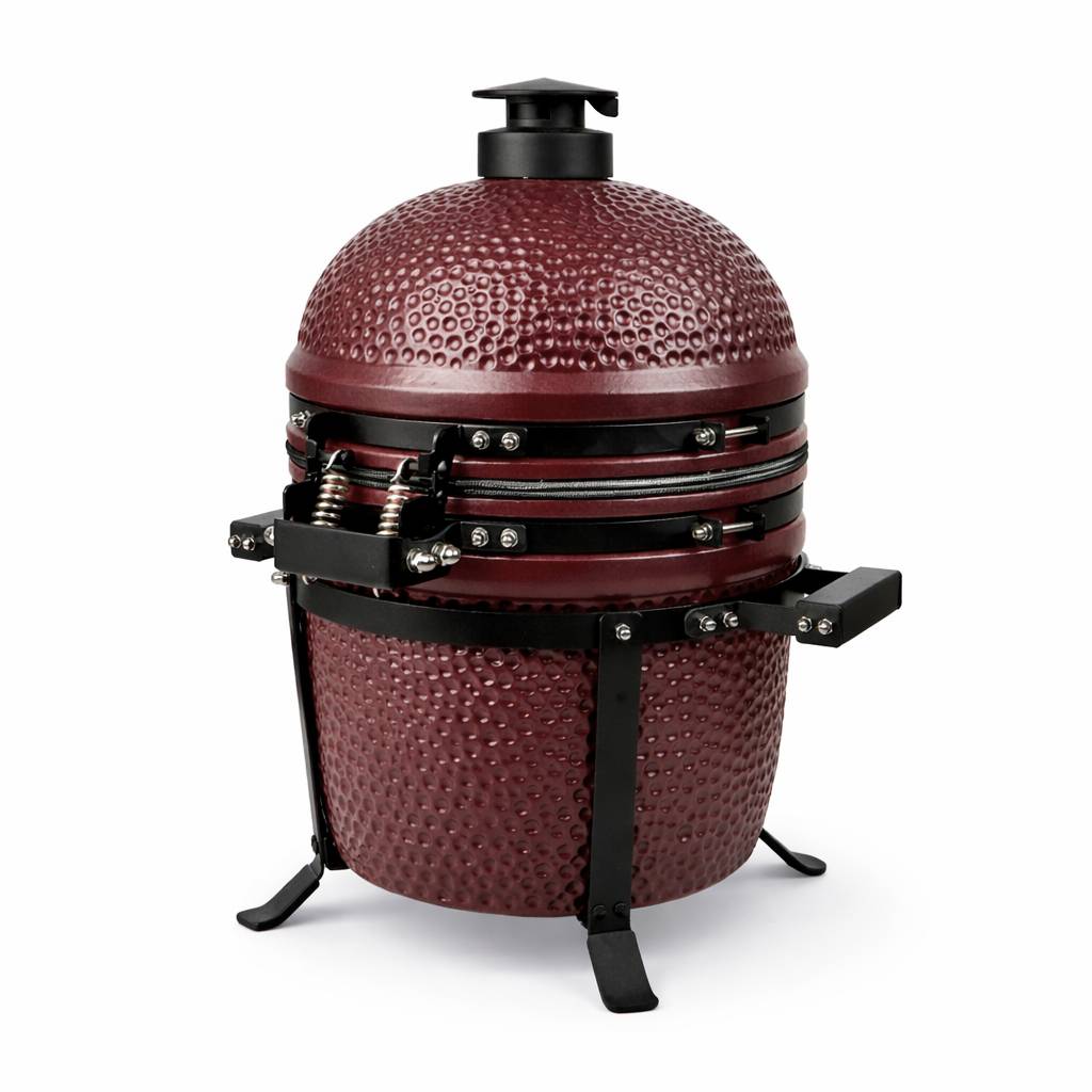 Barbecue kamado en céramique à poser Patton Premium Compact 15" - Grille Ø 34 cm - rouge bordeaux mat - Image 6