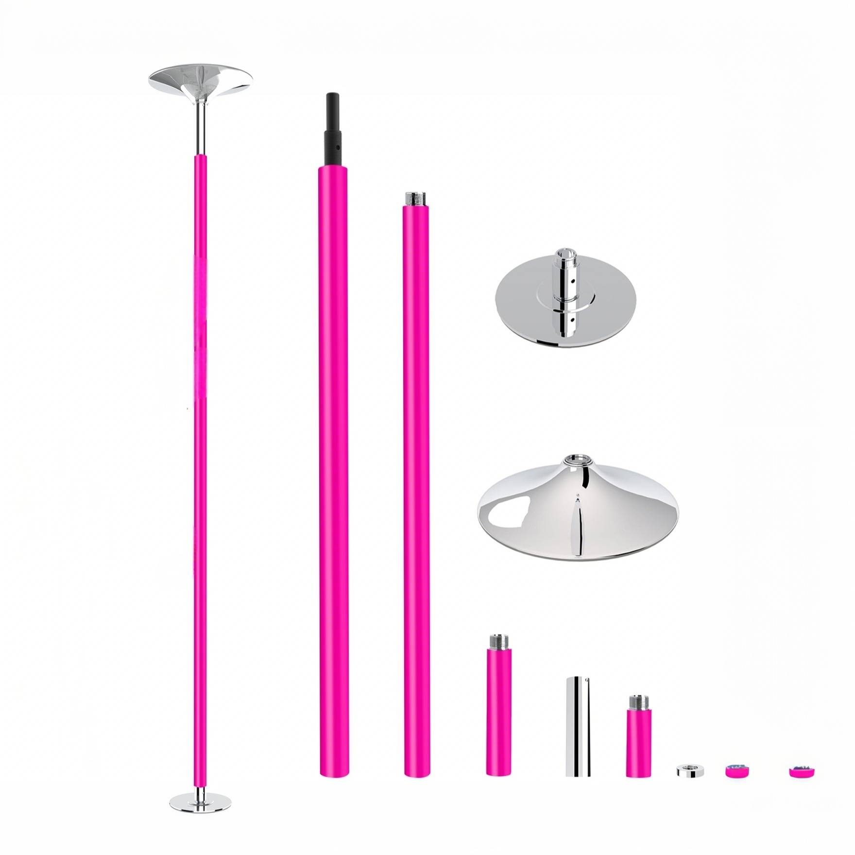 Yaheetech Barre De Pole Dance Hauteur Réglable 225-274,5 Cm - Statique Et Rotative, Charge 200 Kg, Diamètre 45 Mm
