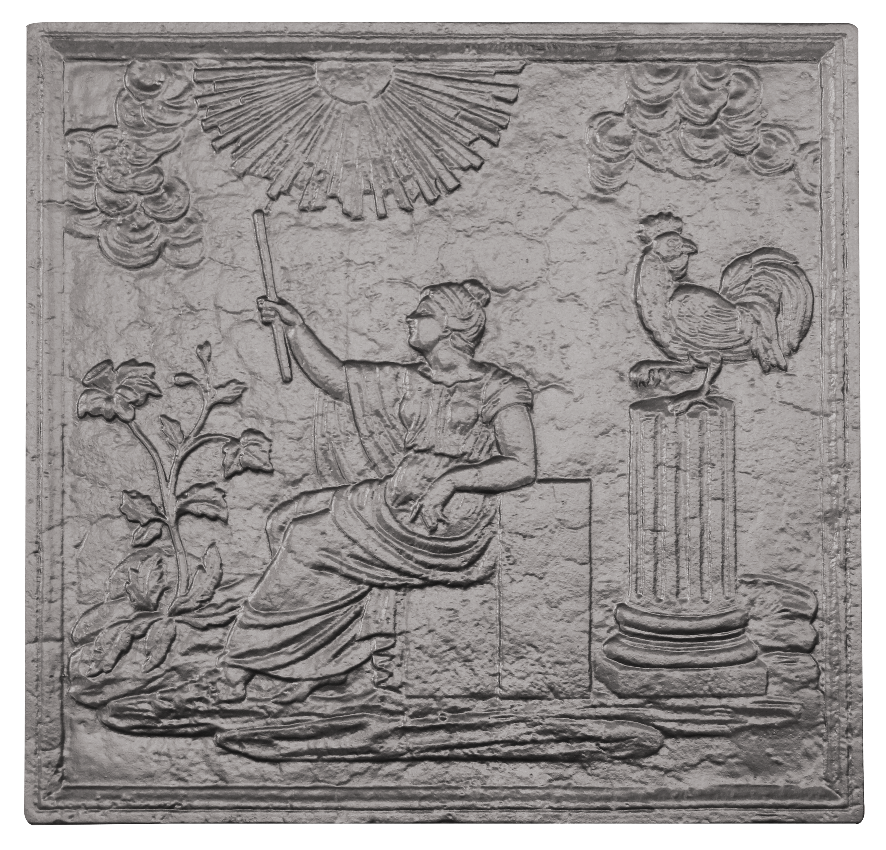 Plaque de cheminée la république Dommartin grise H. 63 cm X L. 63 cm - Image 1