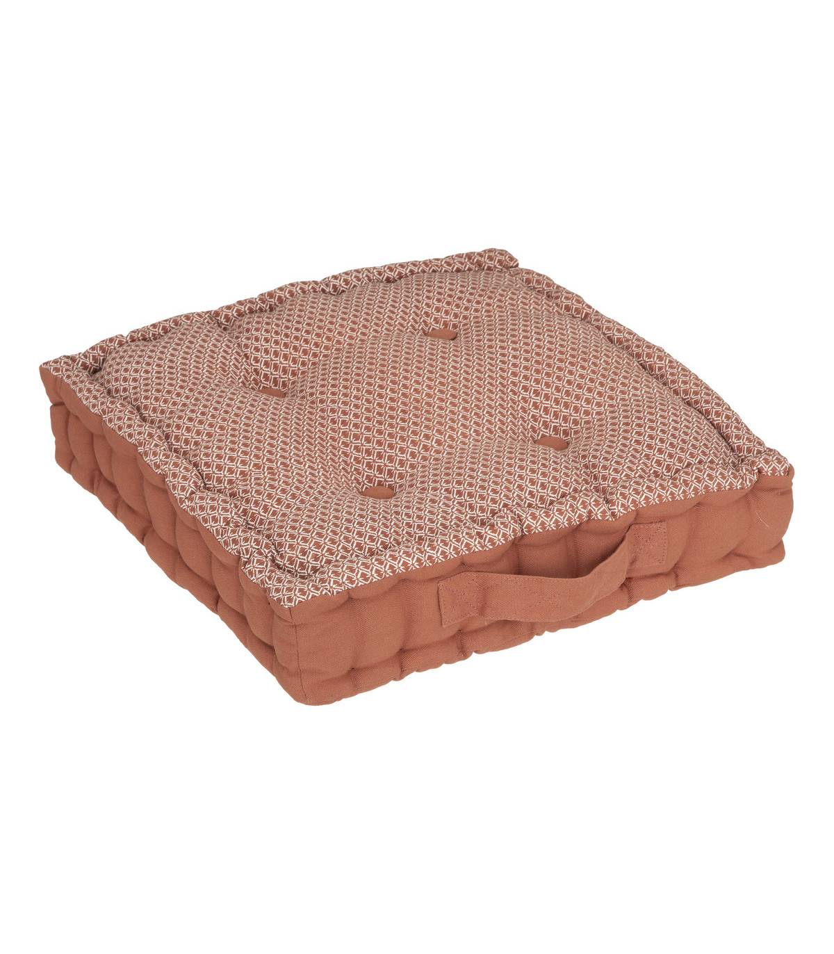Coussin de sol en Coton Terracotta motif Otto 40 x 40 cm - Image 1