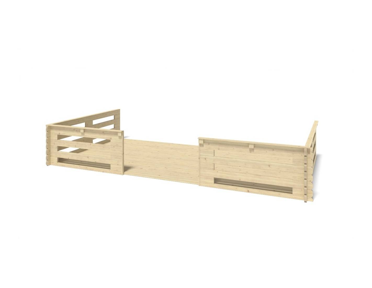 Altanka - Abri de jardin en bois - 6x6 m + terrasse avec balustrade et avant-toit en bois - 54 m2 - DOM749+DOM556+DOM558+POD04 - ALTANKA - Image 8