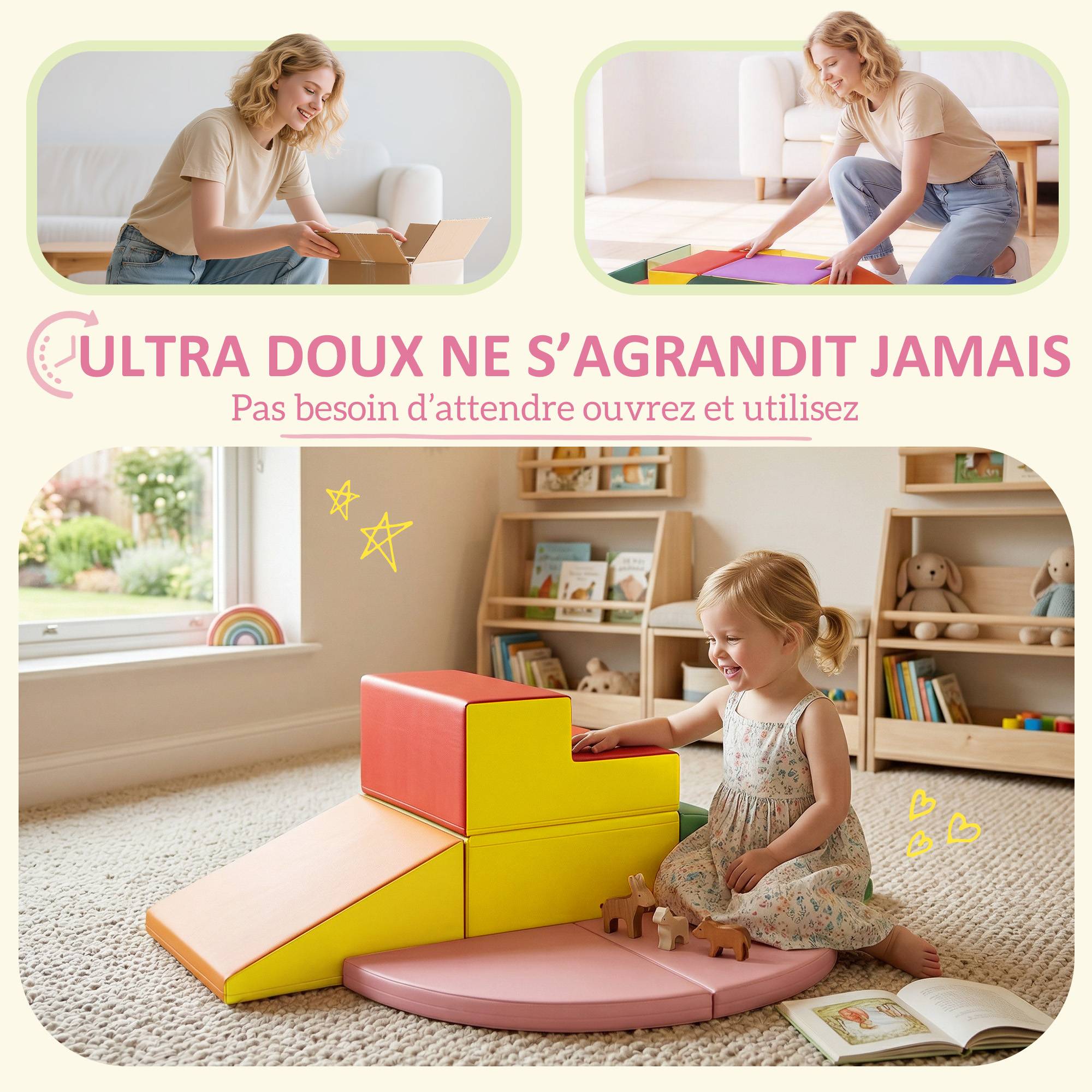 6 blocs de construction en mousse XXL pour enfants - normes EN71-1-2-3 - mousse EPE Revêtement synthétique - Image 7