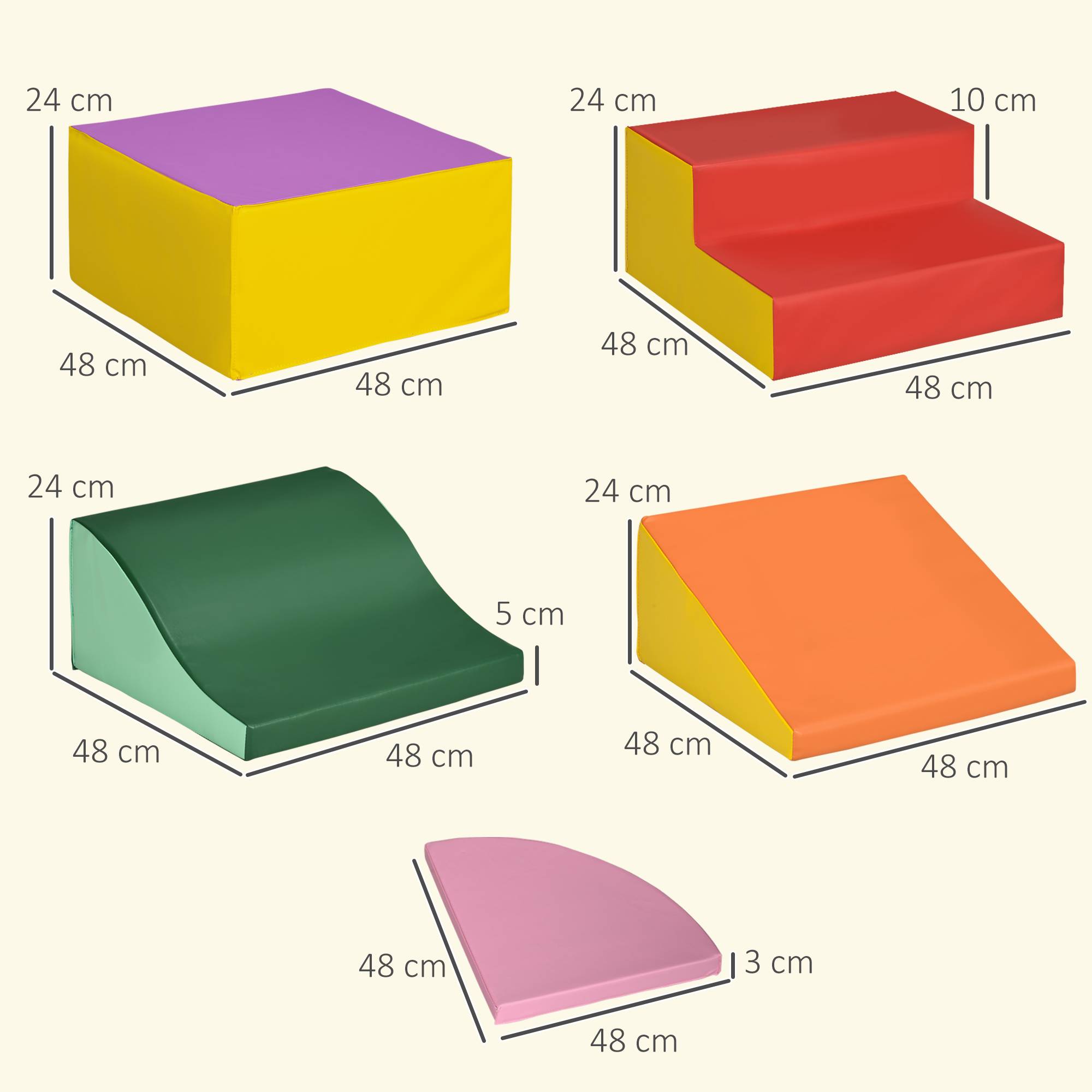 6 blocs de construction en mousse XXL pour enfants - normes EN71-1-2-3 - mousse EPE Revêtement synthétique - Image 5