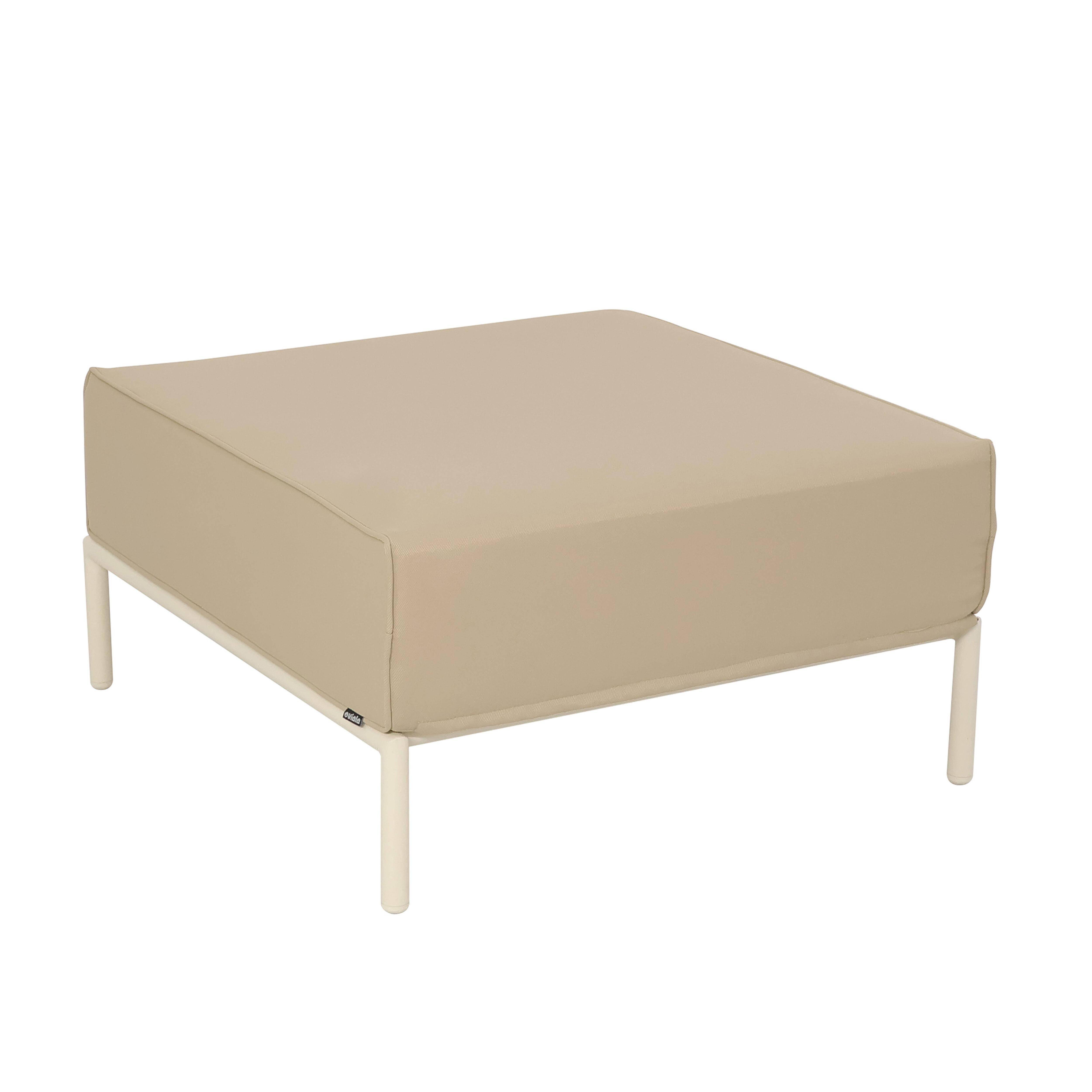 Oviala - Pouf pour salon de jardin modulable en tissu beige Patio - Oviala - Image 1
