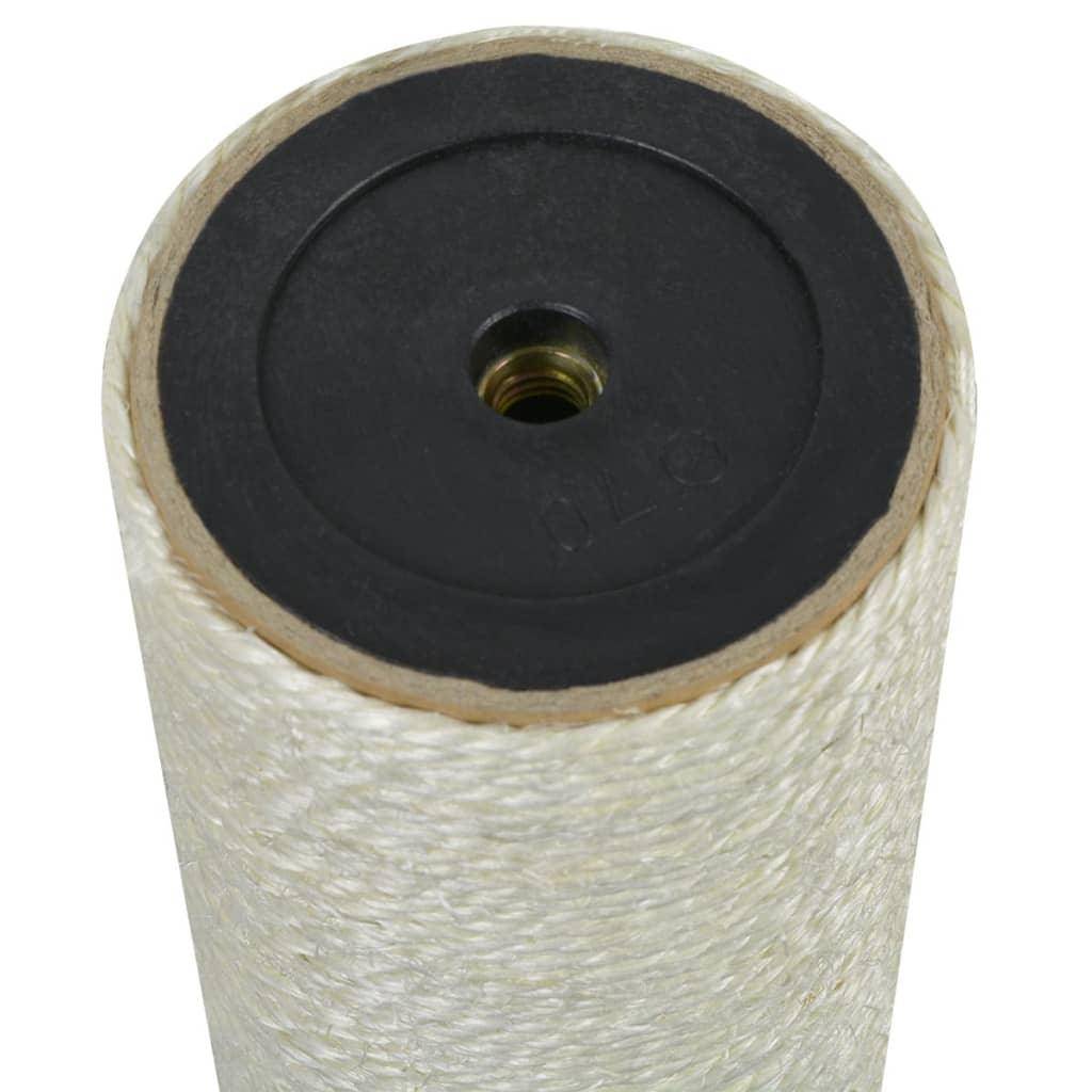 Helloshop26 - Arbre à chat griffoir grattoir niche jouet animaux peluché 8 x 35 cm 10 mm beige - Image 2