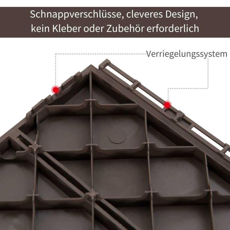 PANGIVO - Dalles de terrasse, plastique, marron, 30 x 30 x 2 cm (9 pièces, 0,81 m²) - PANGIVO - Image 5