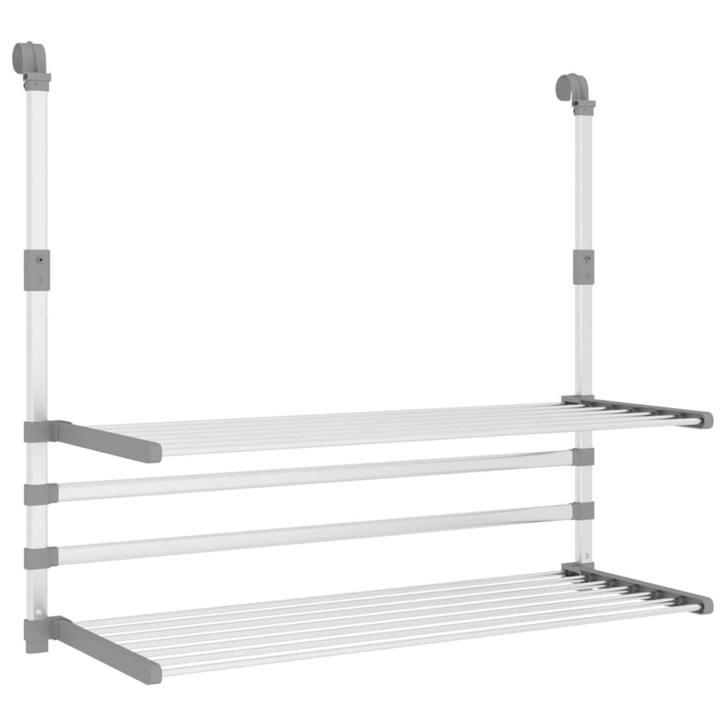 Autre - Séchoir à linge pour balcon 89x25x(60-95) cm aluminium - Image 2