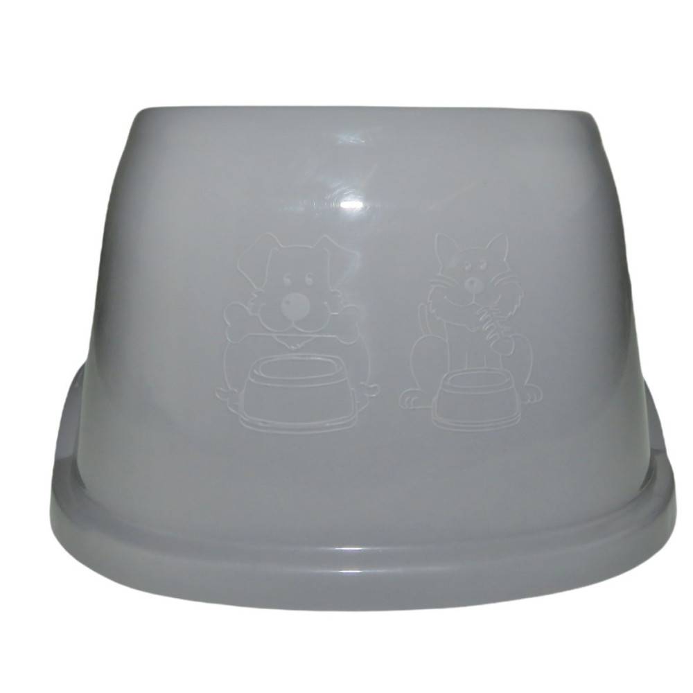 animallparadise - Ecuelle haute carrée 700 ml, gris en plastique, pour chien - Image 3