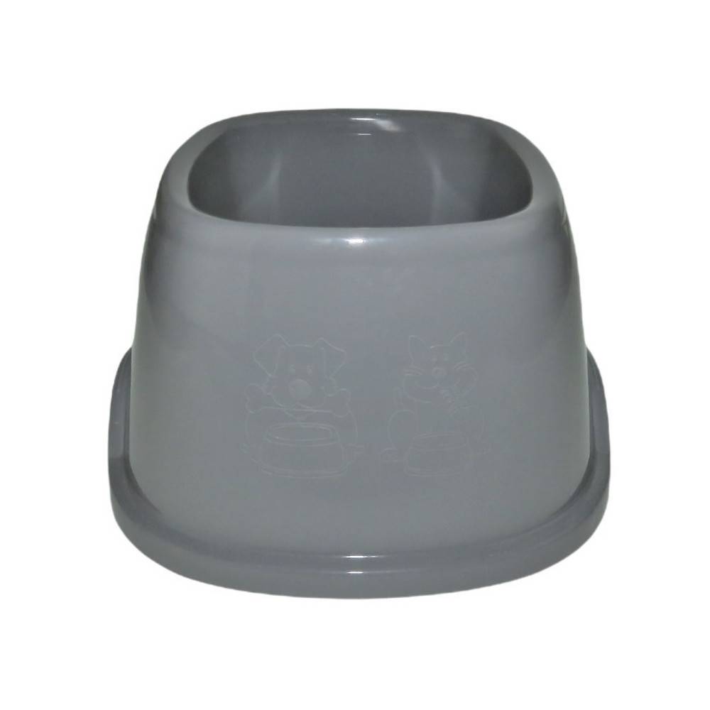 animallparadise - Ecuelle haute carrée 700 ml, gris en plastique, pour chien - Image 1
