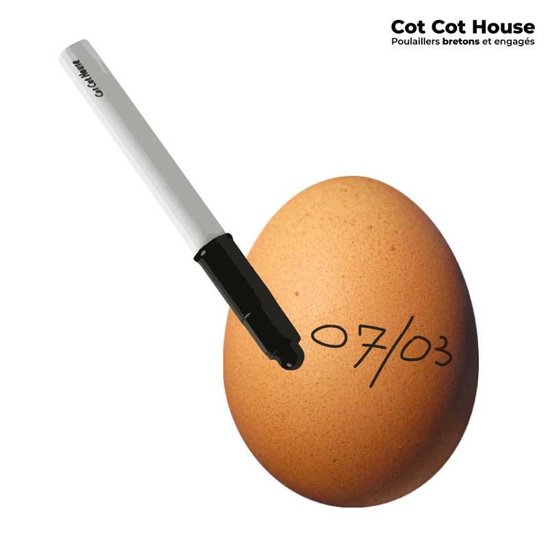 Stylo feutre alimentaire noir spécial œuf - Cot Cot House - Image 2