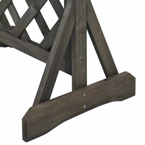 ComfortXL - Jardinière bois sapin massif balcon treillis pour grimpantes 48x30x70,5cm gris - ComfortXL Outdoor Living - Image 9