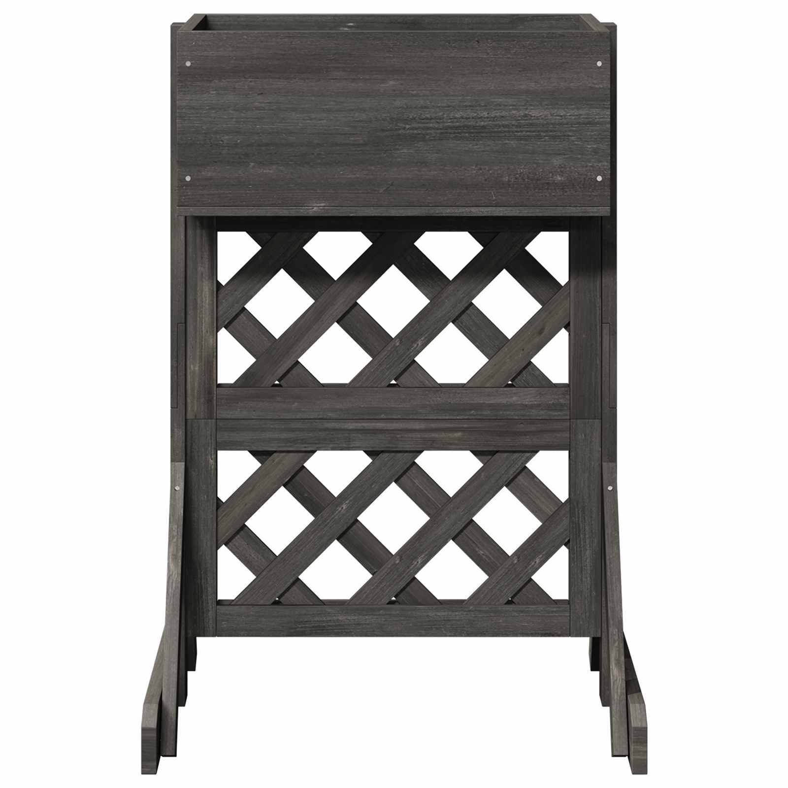 ComfortXL - Jardinière bois sapin massif balcon treillis pour grimpantes 48x30x70,5cm gris - ComfortXL Outdoor Living - Image 5