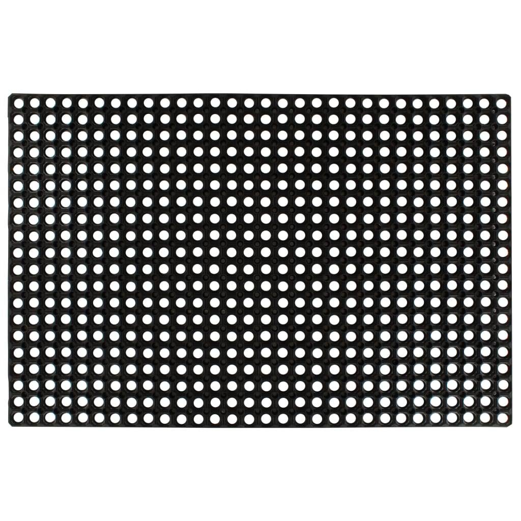 Tapis en Caoutchouc Ajouré Antidérapant et Drainant pour Entrée Atelier et Extérieur Noir 80x120 cm – ComfortXL Outdoor Living - Image 1