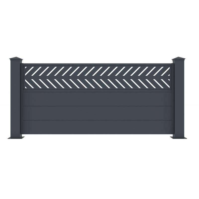 X-Metal - Clôture aluminium anthracite 188,6x89 cm avec 2 poteaux Fancy Grow X-Metal - Image 1