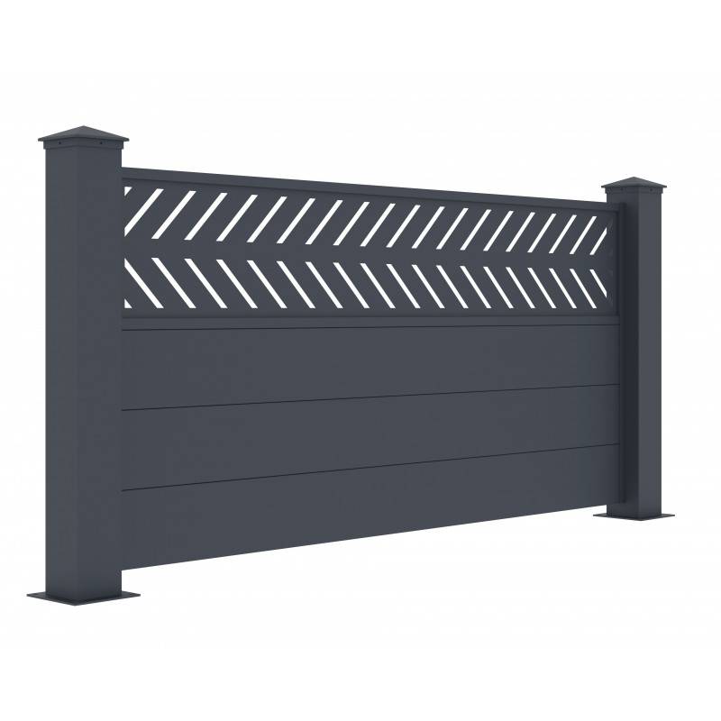 X-Metal - Clôture aluminium anthracite 188,6x89 cm avec 2 poteaux Fancy Grow X-Metal - Image 2
