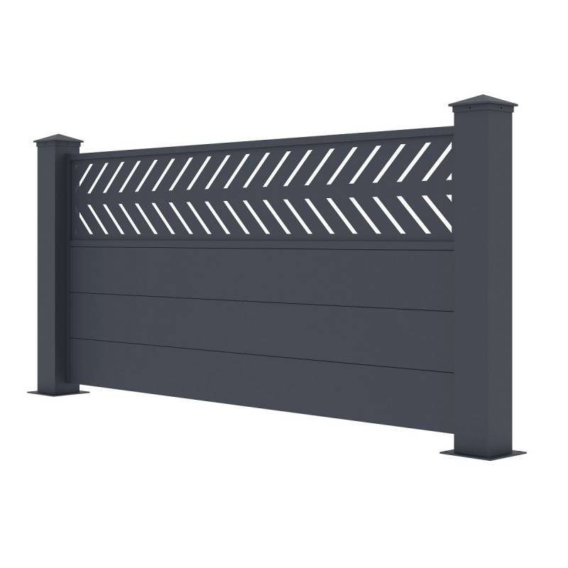 X-Metal - Clôture aluminium anthracite 188,6x89 cm avec 2 poteaux Fancy Grow X-Metal - Image 3