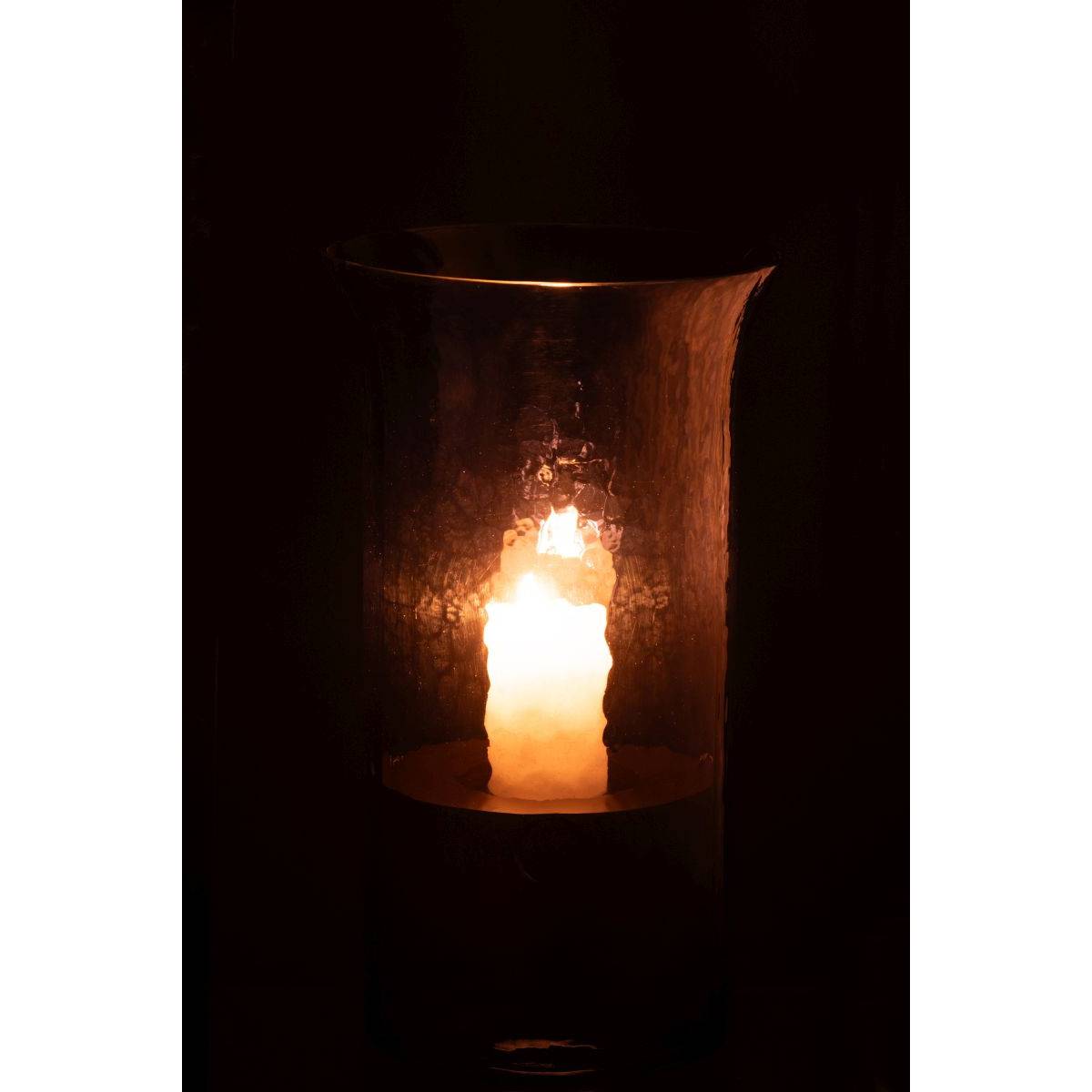 Photophore Étroit en Verre "Tarifa" 34cm Bleu - Image 3