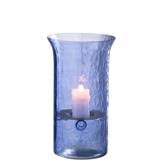 Photophore Étroit en Verre "Tarifa" 34cm Bleu - Image 2