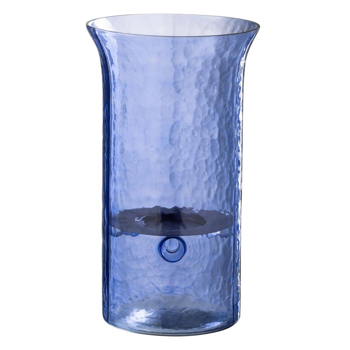 Photophore Étroit en Verre "Tarifa" 34cm Bleu - Image 1