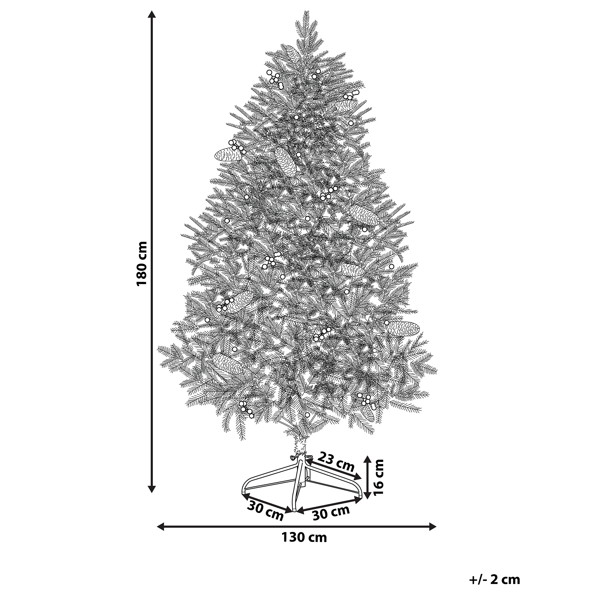 Beliani - Sapin de Noël PVC Vert foncé JACINTO - 130x130x180- Beliani - Image 3